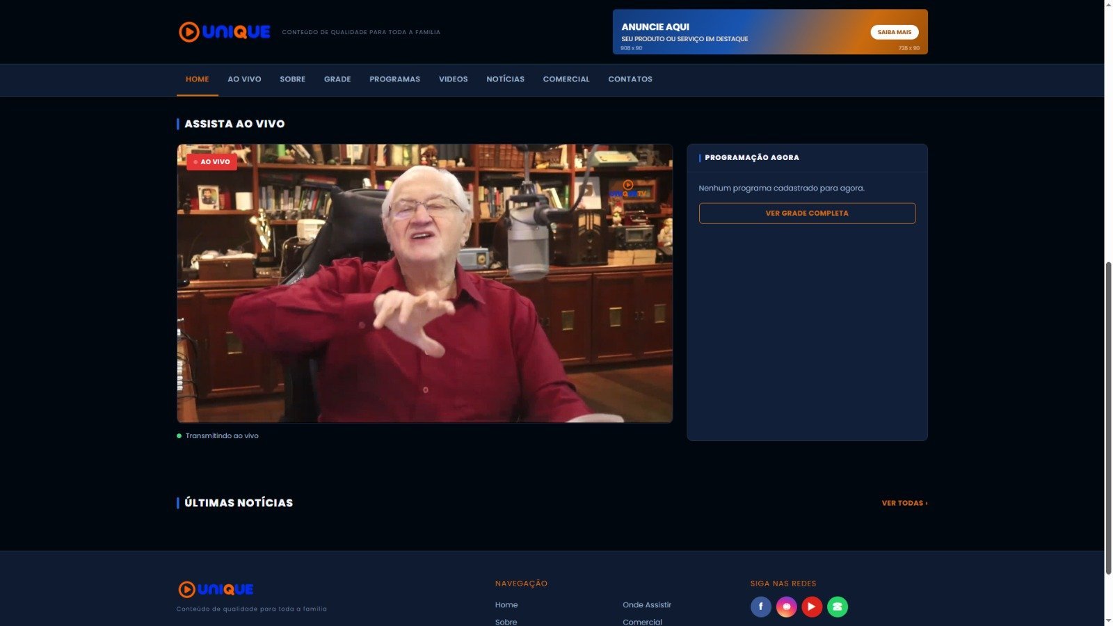 Rede Unique TV lança novo site e amplia integração entre televisão e streaming